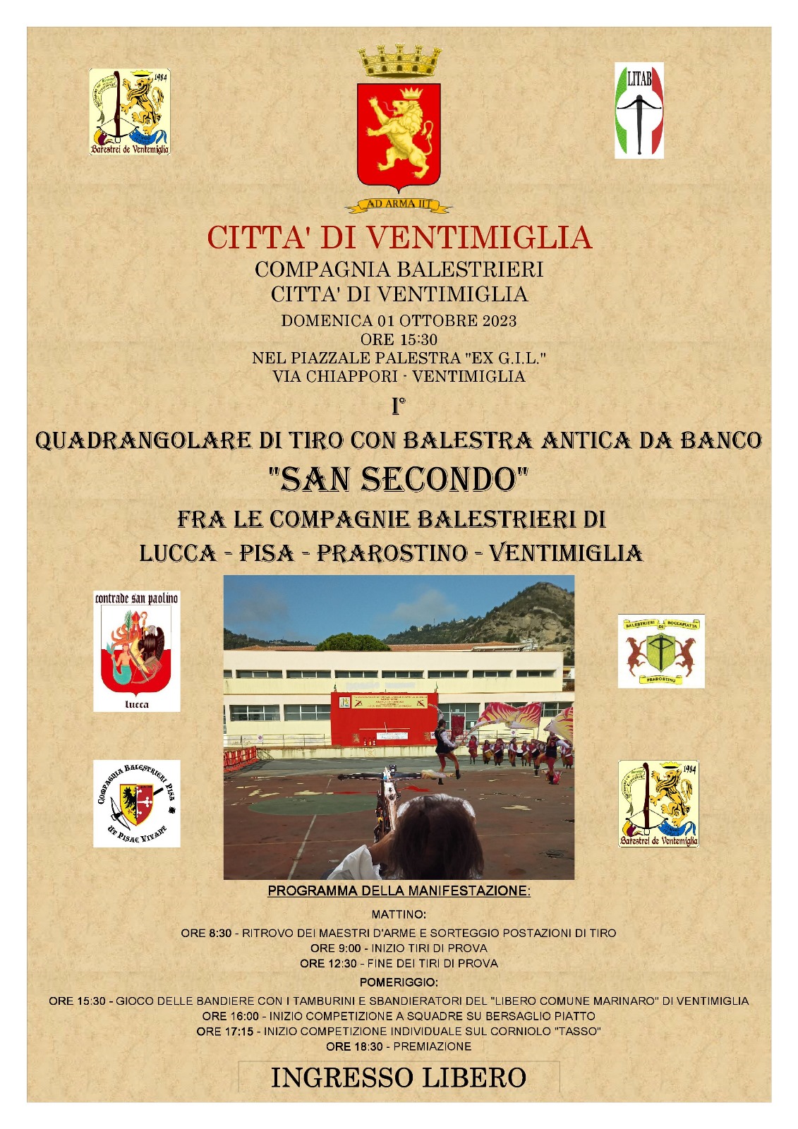 Manifesto e Programma del 1° Quadrangolare San Secondo a Ventimiglia