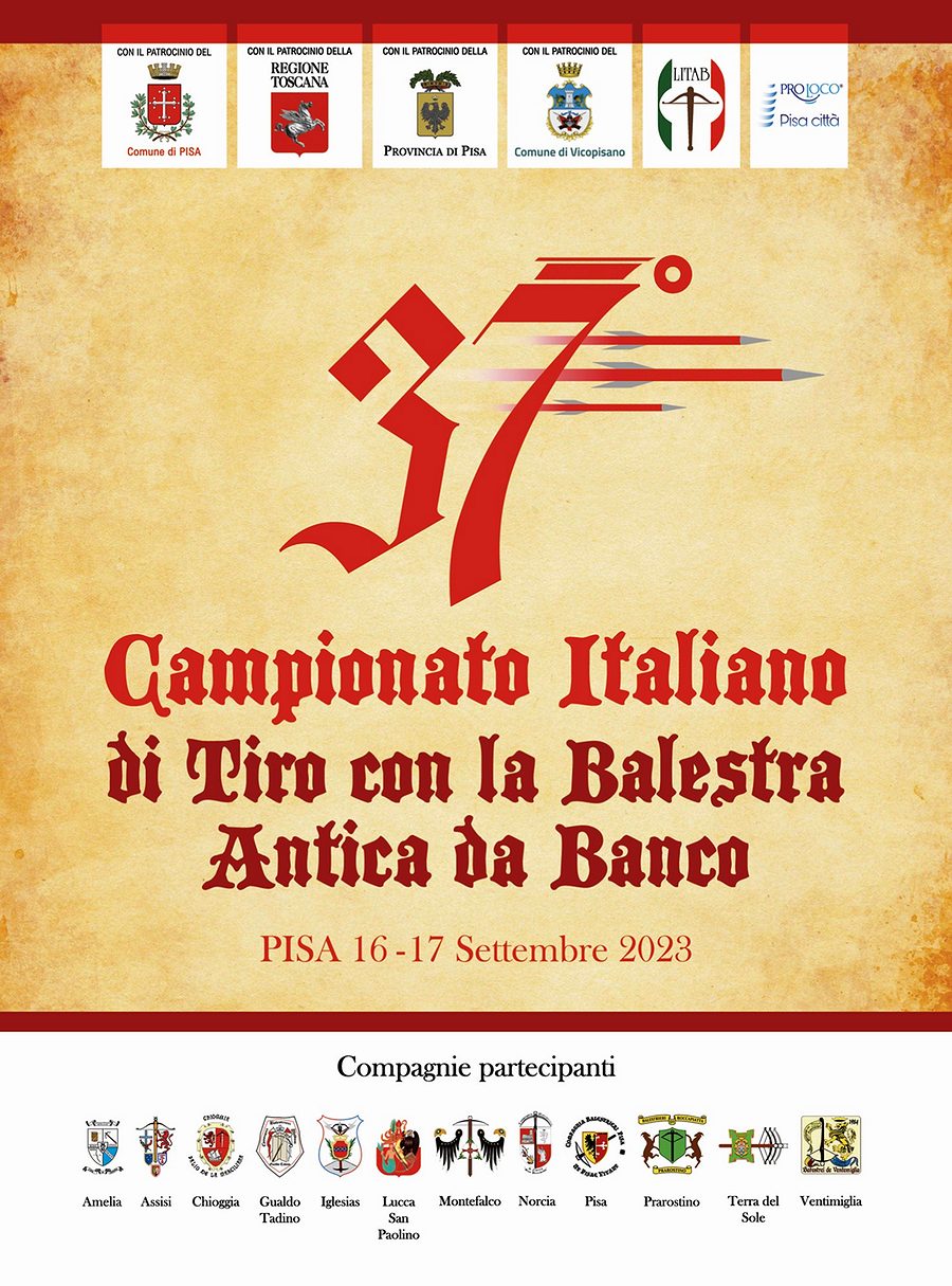 37° Campionato Italiano di tiro con la Balestra da banco - locandina