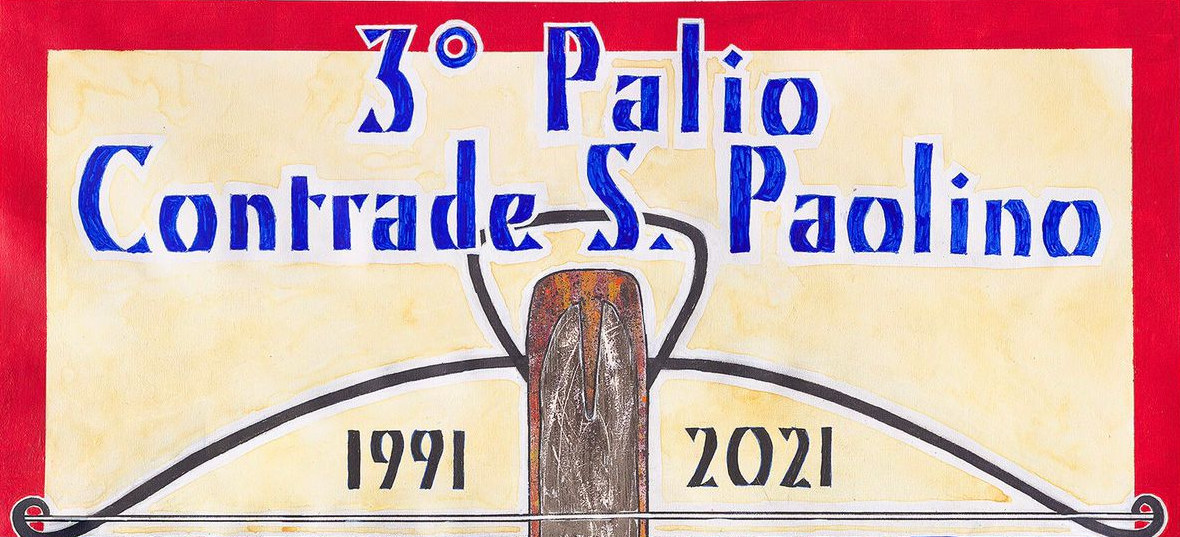 🎨 Ecco il drappo di Paolo Lazzerini per il 3° Palio delle Contrade San Paolino